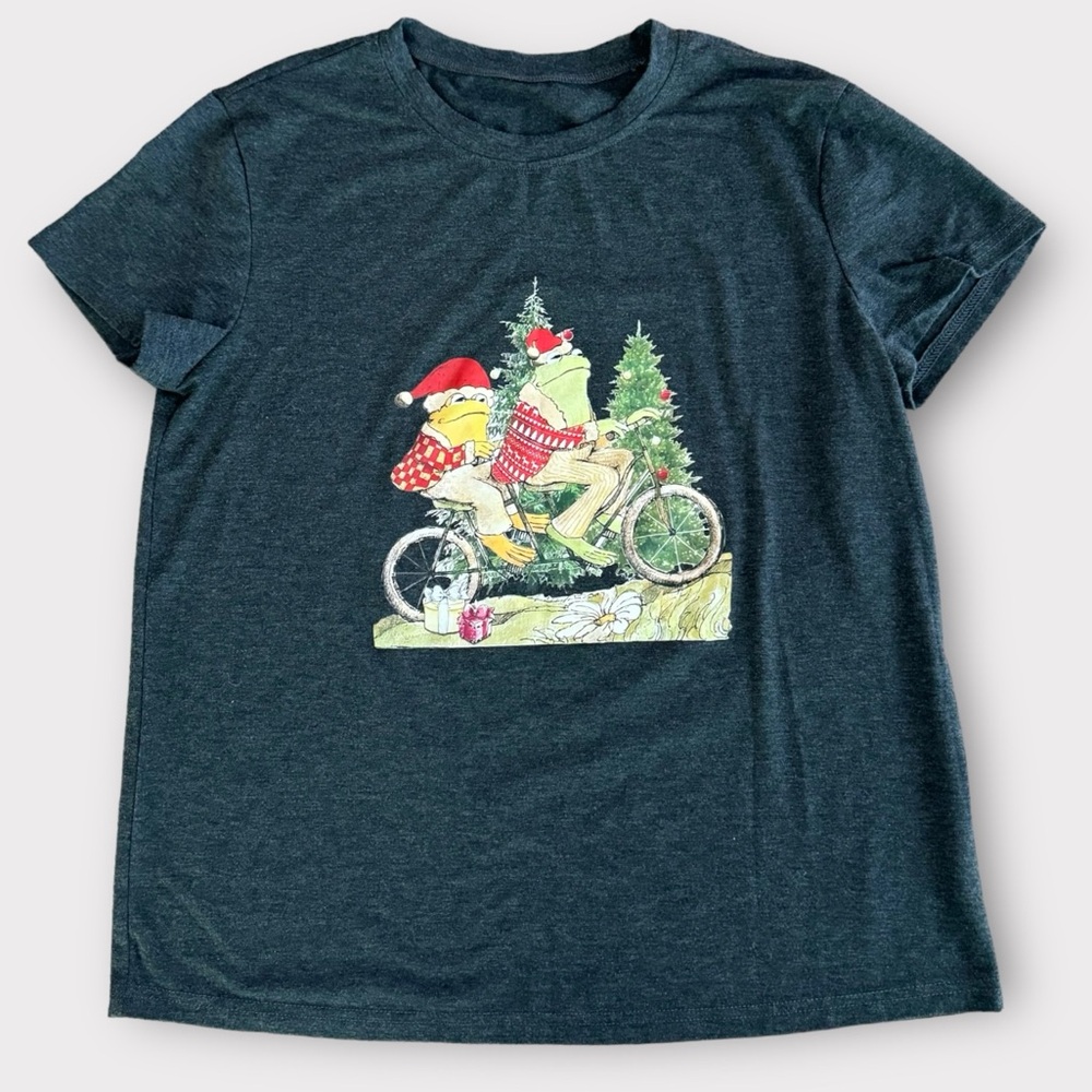 Frog & Toad Christmas Holiday Graphic Tee Large